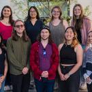 This year’s cohort of CBS DEIJ Leader Fellows led projects that addressed a wide array of DEIJ-related needs throughout the college. Back row, from the left: Selin Gümüşderelioğlu, Maribel Anguiano, Tracie Hayes and Tess Leathers. Front row, from the left: Sarah Wang, DEI grad advisor to the dean, Devin Romines, Elijah Kofke, Hee Jin Chung and Kiran Long-Iyer, DEI grad advisor to the dean. (Jenevieve Bohmann / UC Davis)