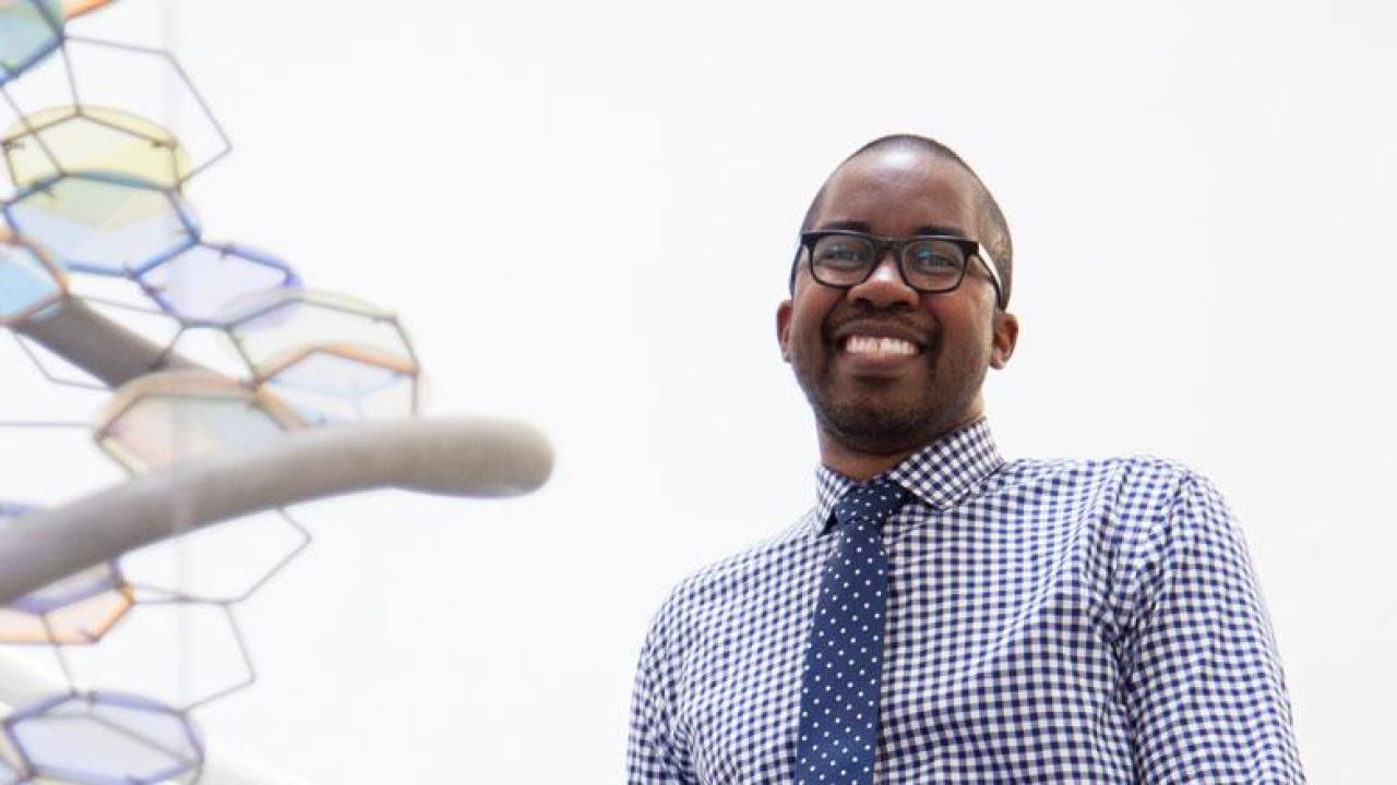 CAMPOS Faculty Scholar Wilsaan M. Joiner, pictured in the Life Sciences Building. (David Slipher/UC Davis) Wilsaan Joiner