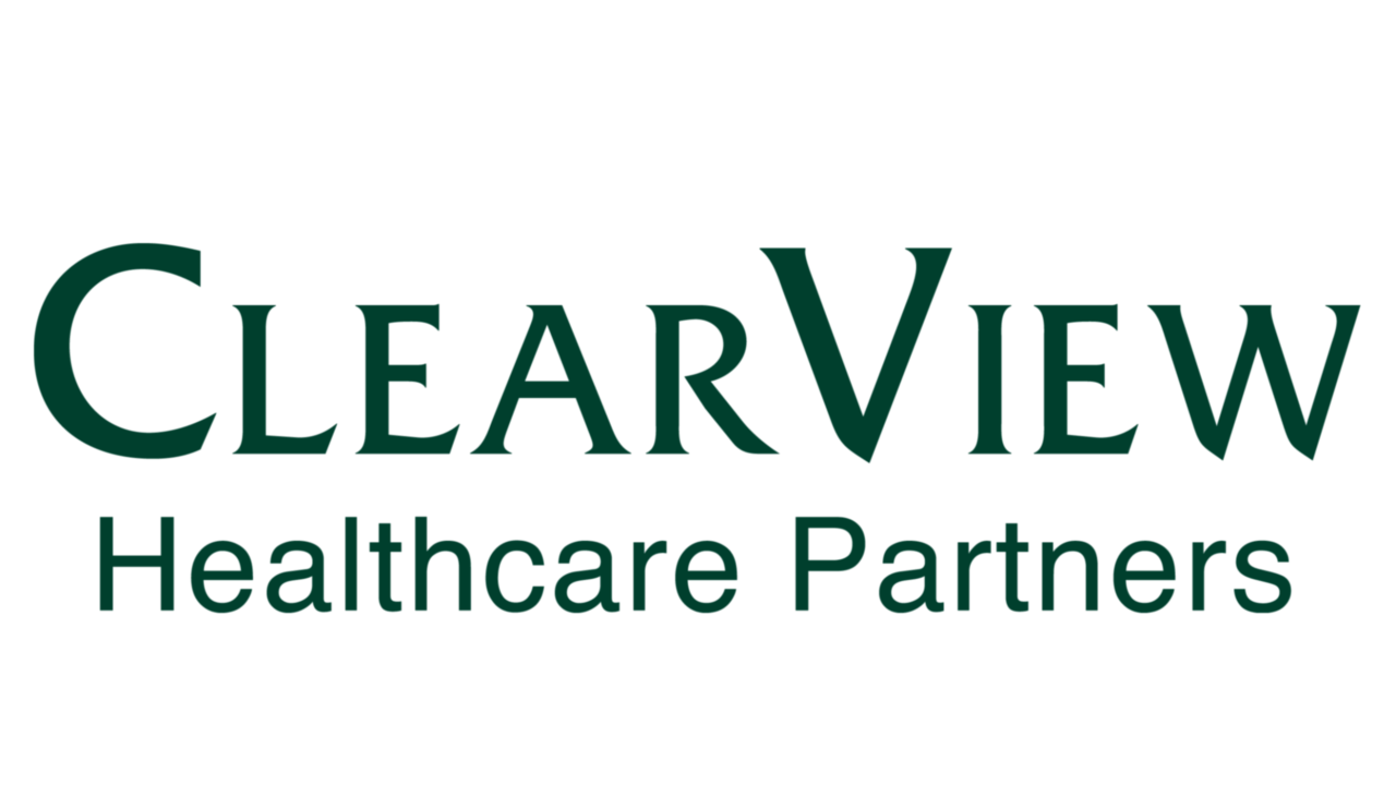 Logo for ClearView Healthcare Partners, featuring the company name in bold dark green text with “Healthcare Partners” below in smaller font.
