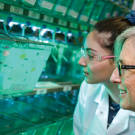 Graduate student Masuda Sharifi and Professor Sean Burgess