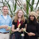 Zerbe stands with graduate students Katie Murphy and Prema Karunanithi