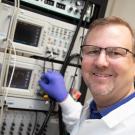 Professor W. Martin Usrey stands in his lab. 