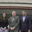 The Khairas with CBS dean Mark Winey