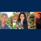 Phi Sigma officers on blue background